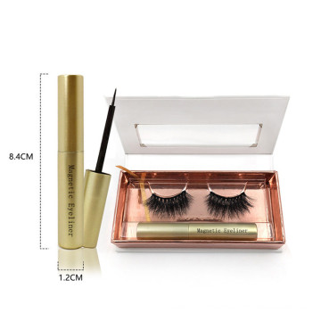 Hot selling OEM  High quality 1 pair Magnetic eyelash with eyeliner